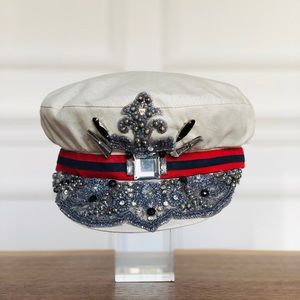 Military hat redesign with bead embroideryCrystals